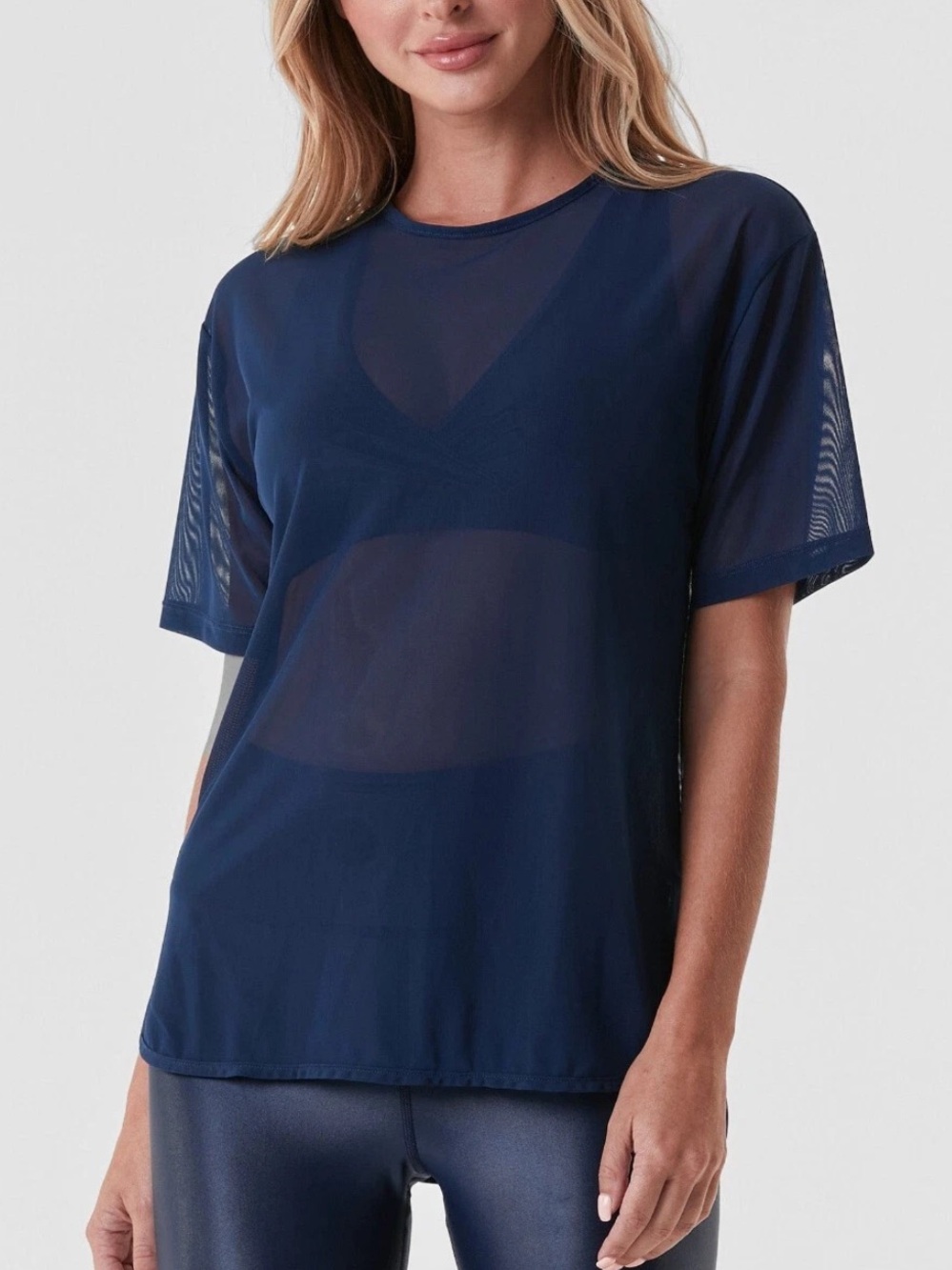 NWOT Noli Mesh Flow Tee - Navy, size S